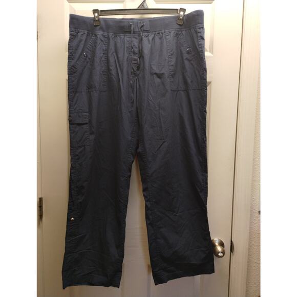 Vintage LizSport by Liz Claiborne Womens Size XXL Navy Blue Cargo Pull-On Pants - Picture 1 of 7